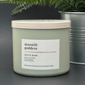BBW Moonlit Goddess White Barn Bath & Body Works 3 Wick Candle